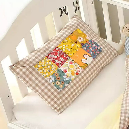 Cotton Pillowcases | Plaid & Floral Design | Set of 2