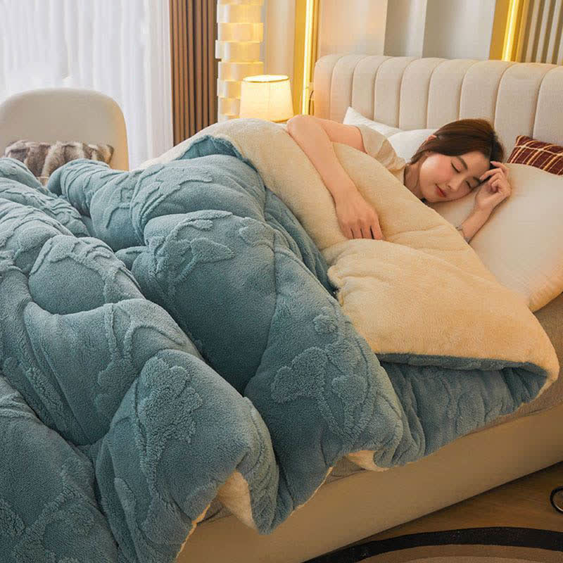 Ginkgo Leaf Winter Quilt Blanket | Jacquard Polyester | Multiple Sizes