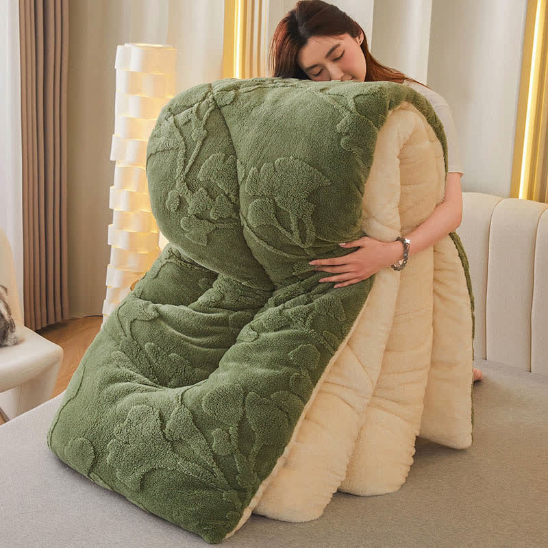 Ginkgo Leaf Winter Quilt Blanket | Jacquard Polyester | Multiple Sizes