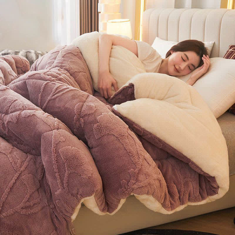 Ginkgo Leaf Winter Quilt Blanket | Jacquard Polyester | Multiple Sizes