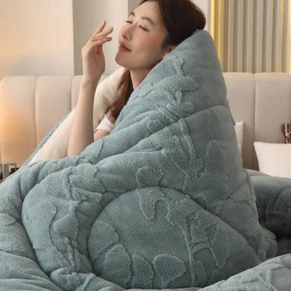 Ginkgo Leaf Winter Quilt Blanket | Jacquard Polyester | Multiple Sizes
