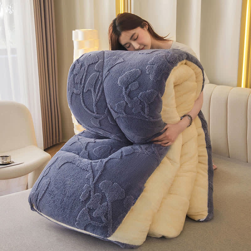 Ginkgo Leaf Winter Quilt Blanket | Jacquard Polyester | Multiple Sizes