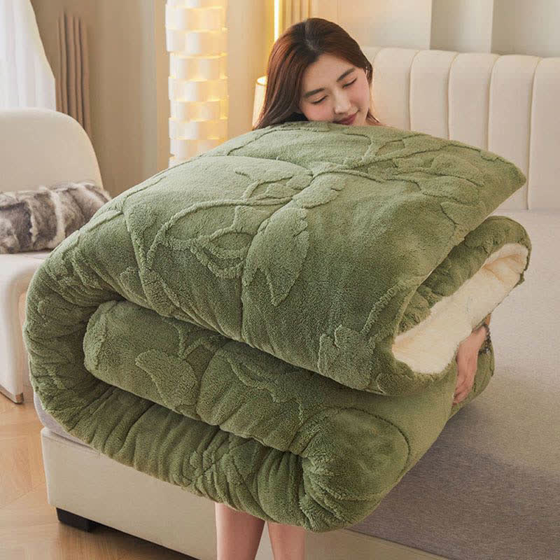 Ginkgo Leaf Winter Quilt Blanket | Jacquard Polyester | Multiple Sizes