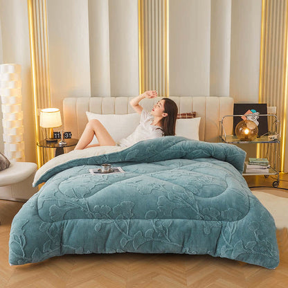Ginkgo Leaf Winter Quilt Blanket | Jacquard Polyester | Multiple Sizes