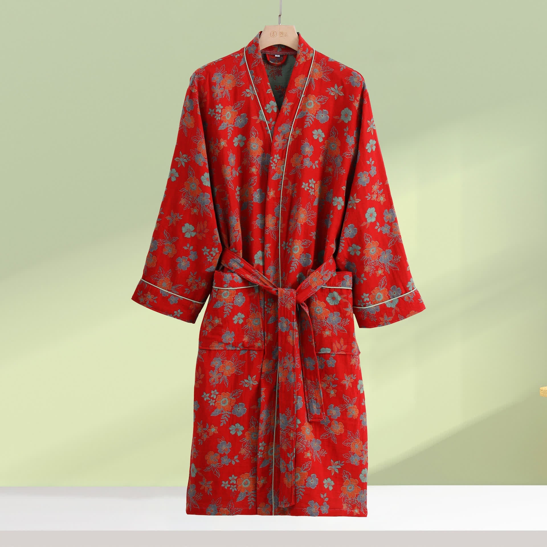 Floral Kimono Bathrobe | Cotton | Long Sleeves
