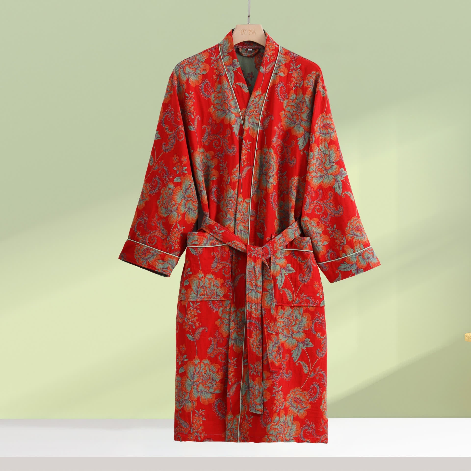 Floral Cotton Gauze Bathrobe | Luxurious Design | One Size