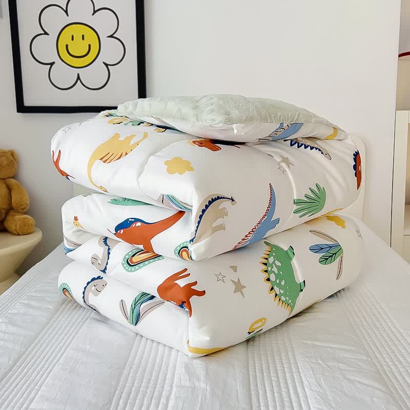 Cotton Dinosaur Toddler Quilt | Vibrant Prints | 47" x 59"