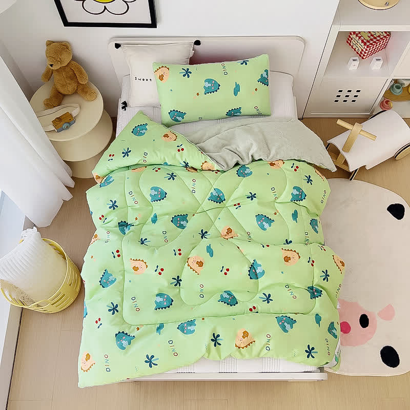 Cotton Toddler Quilt | Cute Dinosaur Design | 47" x 59"