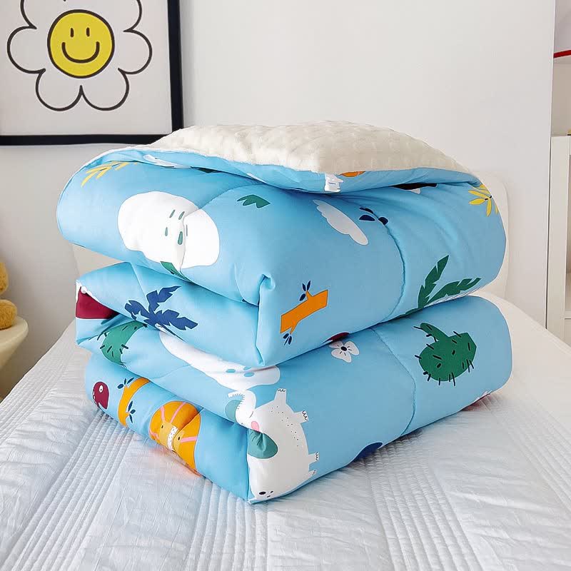 Toddler Quilt | Cotton | Fluffy Animal Prints | 47" x 59"