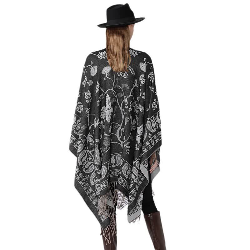 Retro Style Travel Shawl Wrap | Soft Polyester Fabric | 59" x 53"
