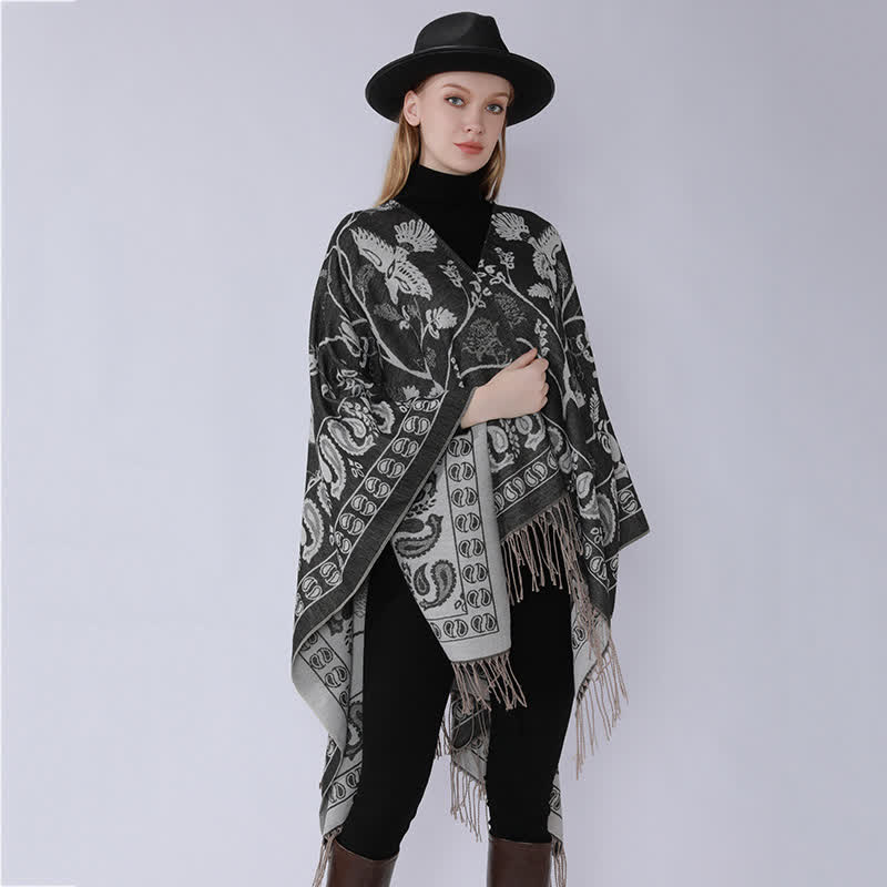 Retro Style Travel Shawl Wrap | Soft Polyester Fabric | 59" x 53"
