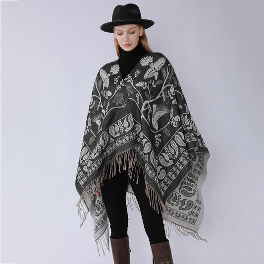 Retro Style Travel Shawl Wrap | Soft Polyester Fabric | 59" x 53"