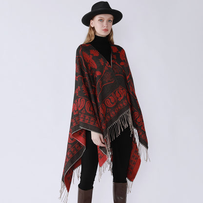 Retro Style Travel Shawl Wrap | Soft Polyester Fabric | 59" x 53"