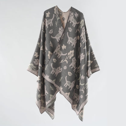Cat Shawl Cape | Soft Breathable Fabric | Vintage Design
