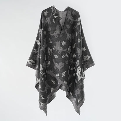 Cat Shawl Cape | Soft Breathable Fabric | Vintage Design
