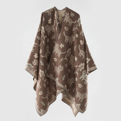 Cat Shawl Cape | Soft Breathable Fabric | Vintage Design