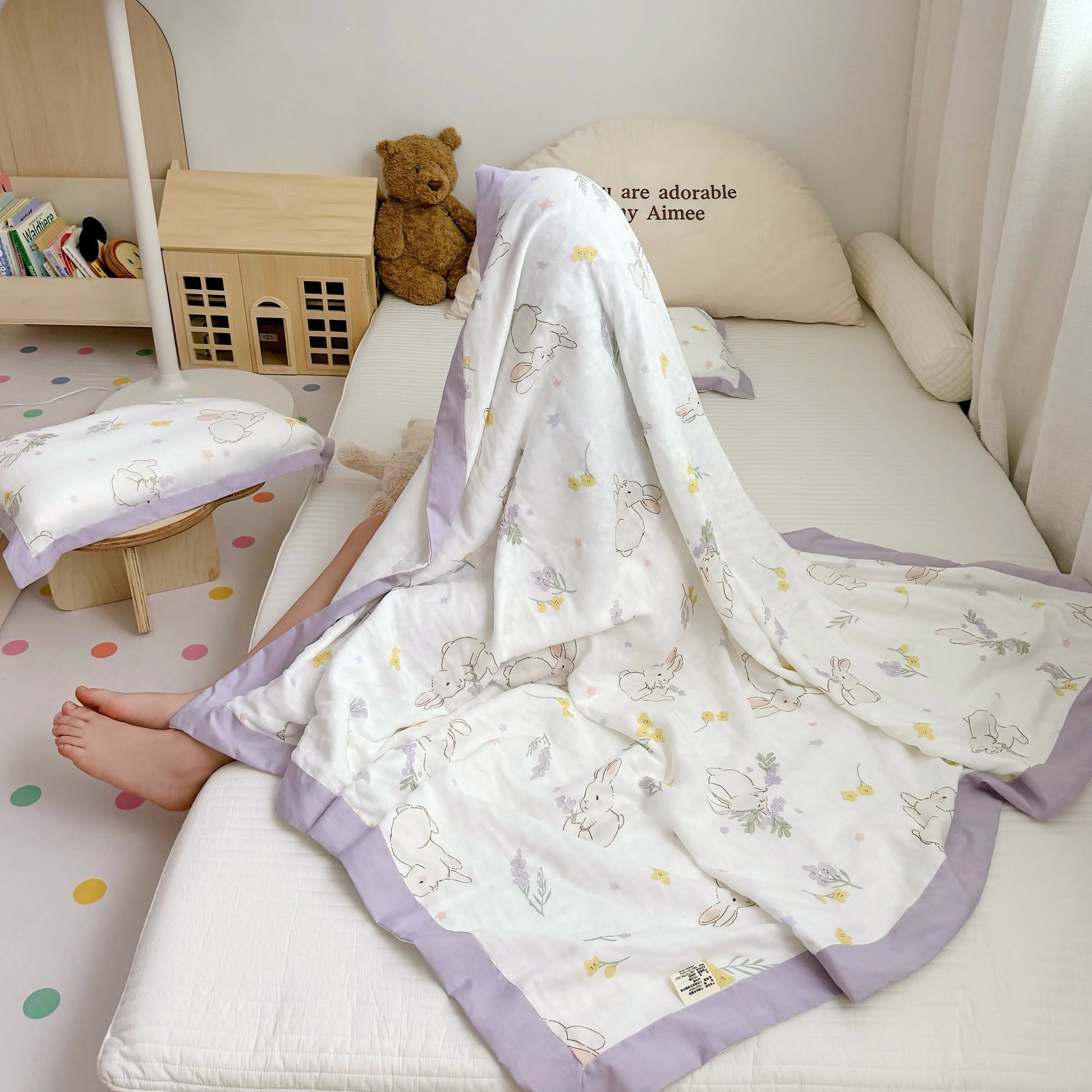 Bamboo Fiber Baby Quilt | Breathable & Antibacterial | 47" x 59"