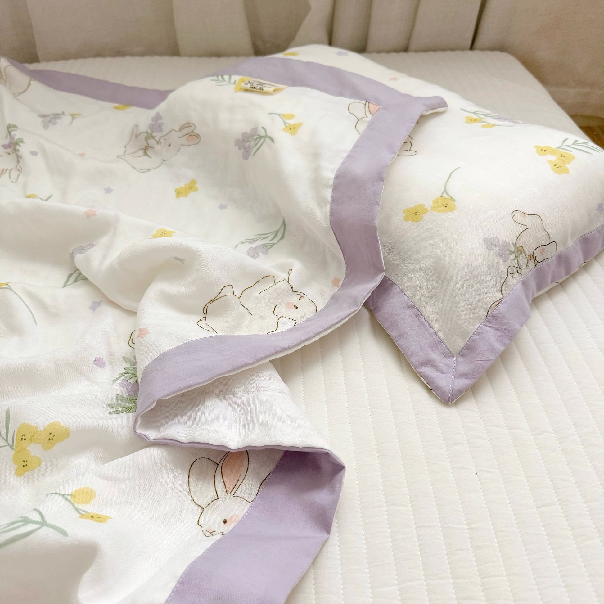 Bamboo Fiber Baby Quilt | Breathable & Antibacterial | 47" x 59"