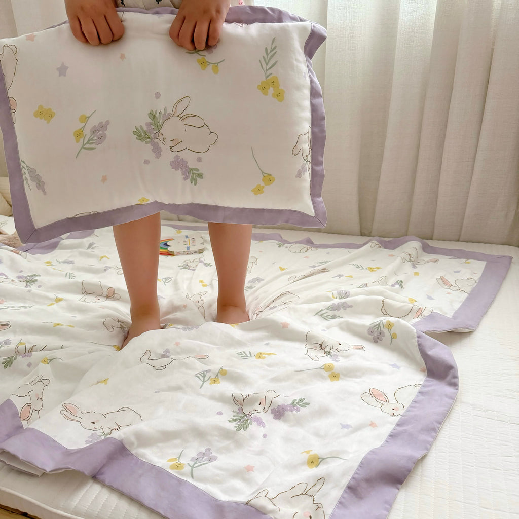 Bamboo Fiber Baby Quilt | Breathable & Antibacterial | 47" x 59"