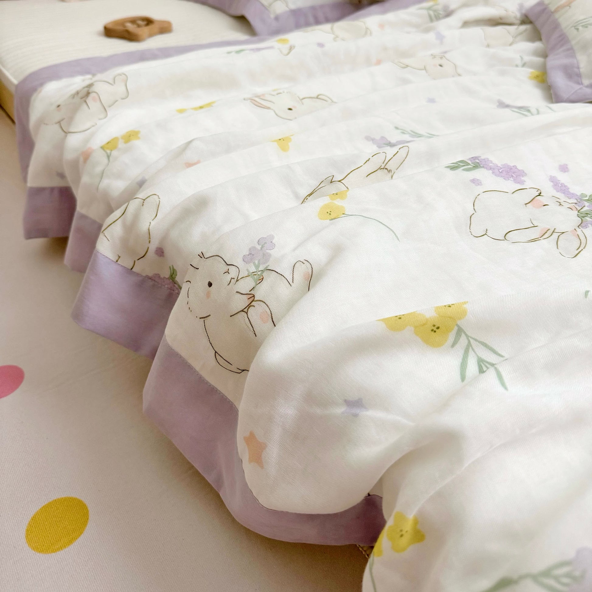 Bamboo Fiber Baby Quilt | Breathable & Antibacterial | 47" x 59"