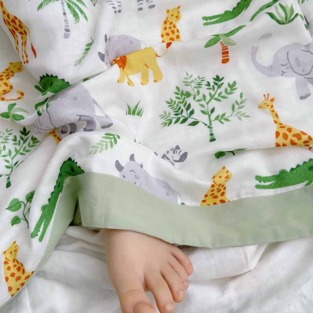 Toddler Quilt | Bamboo Fiber | Jungle Animals Design