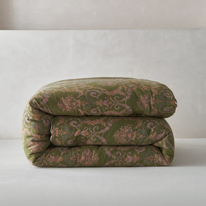 Retro Jacquard Quilt | Cotton & Cashmere Blend | Queen Size