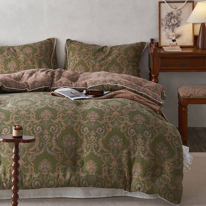 Retro Jacquard Quilt | Cotton & Cashmere Blend | Queen Size