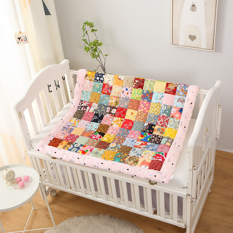 Cotton Baby Quilt | Floral Patchwork Design | 2 Sizes Available