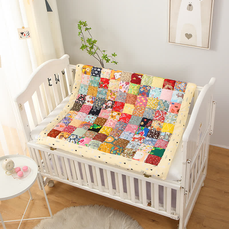 Cotton Baby Quilt | Floral Patchwork Design | 2 Sizes Available