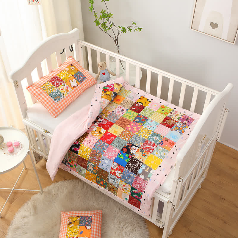 Cotton Baby Quilt | Floral Patchwork Design | 2 Sizes Available