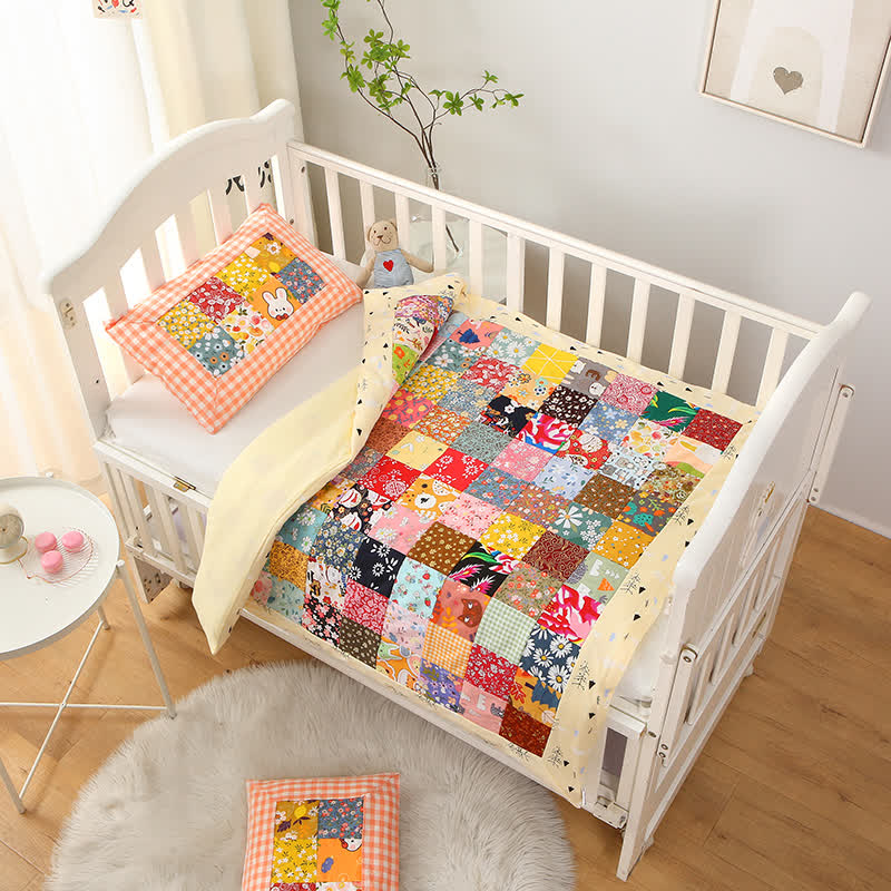 Cotton Baby Quilt | Floral Patchwork Design | 2 Sizes Available