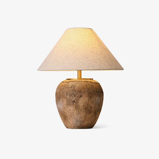 Emery Terra Table Lamp | Earthen Base | White Shade