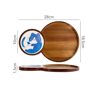 Breakfast Snack Tray | Eco-Friendly Wood | Natural Varnish