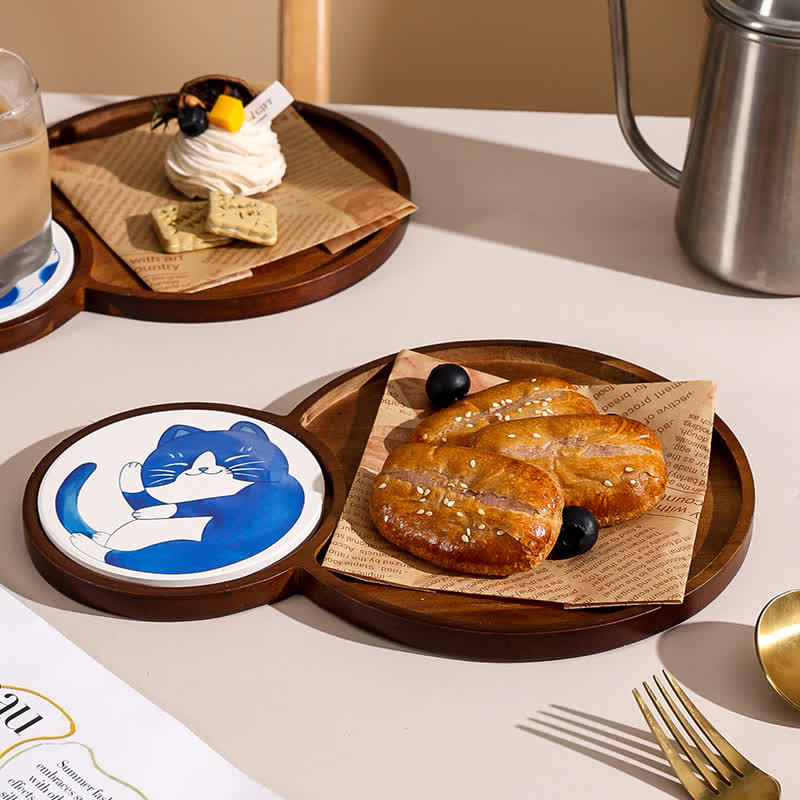Breakfast Snack Tray | Eco-Friendly Wood | Natural Varnish