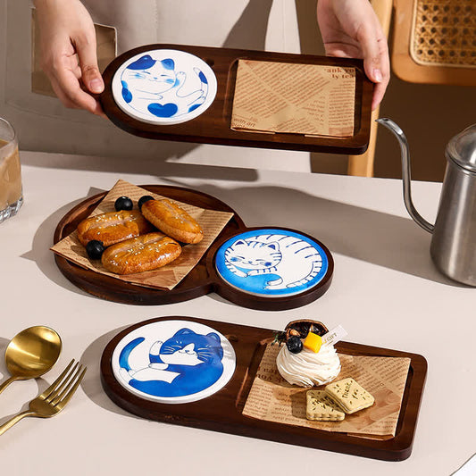 Breakfast Snack Tray | Eco-Friendly Wood | Natural Varnish