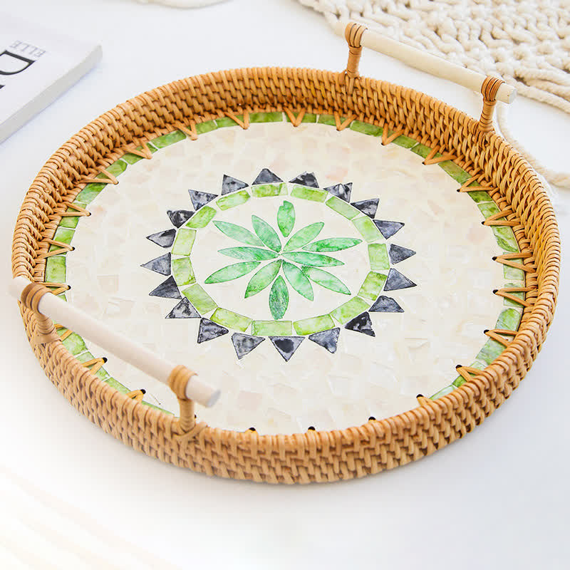 Rattan Woven Tray Snack Storage Basket
