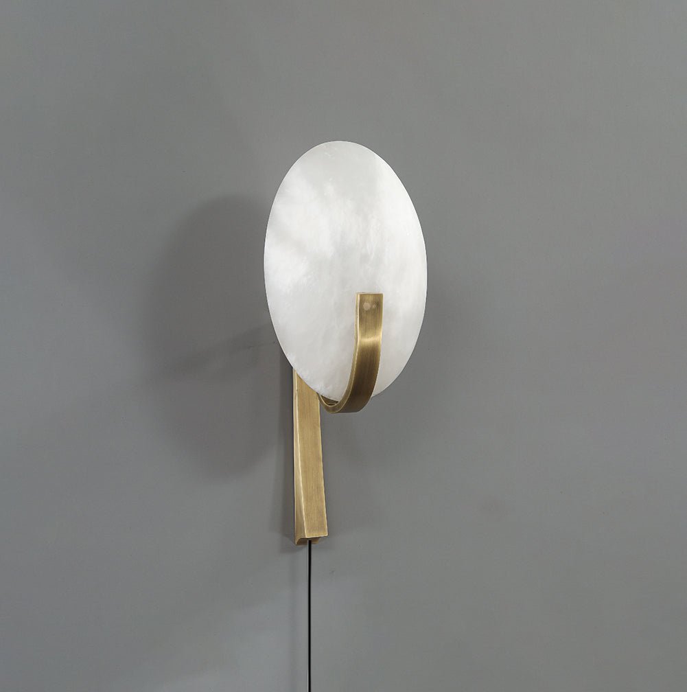 Alice Alabaster Wall Lamp | Metal & Alabaster | White Shade & Copper/Black Body