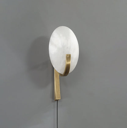Alice Alabaster Wall Lamp | Metal & Alabaster | White Shade & Copper/Black Body