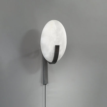 Alice Alabaster Wall Lamp | Metal & Alabaster | White Shade & Copper/Black Body