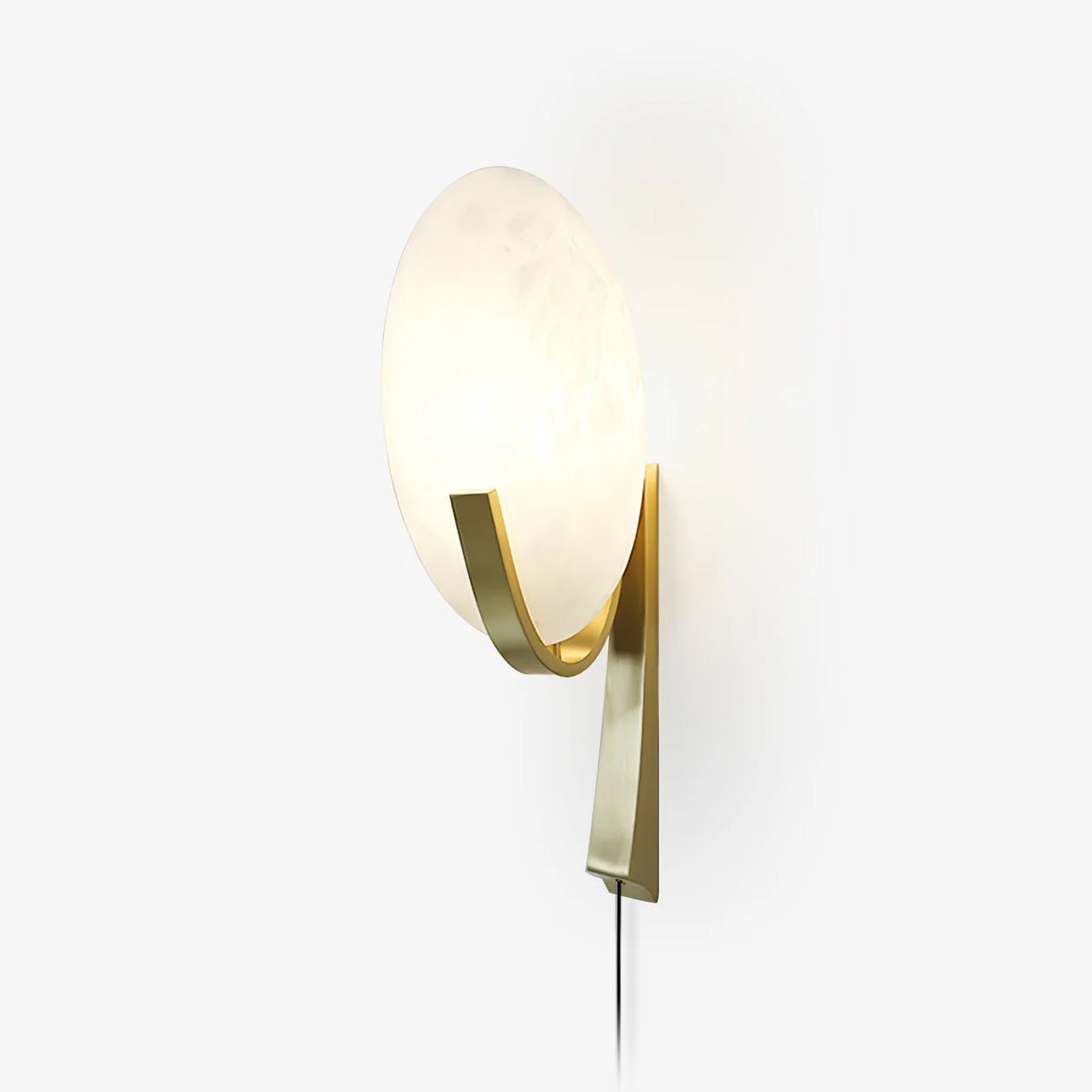 Alice Alabaster Wall Lamp | Metal & Alabaster | White Shade & Copper/Black Body