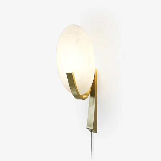 Alice Alabaster Wall Lamp | Metal & Alabaster | White Shade & Copper/Black Body