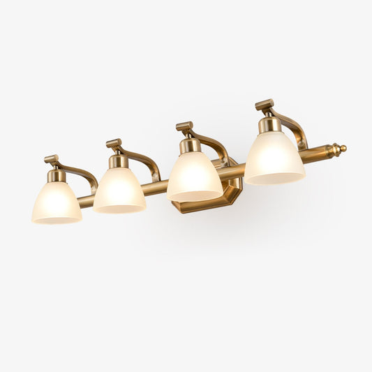 Lana Classic Bath Wall Light | Frosted Glass Shades | Gold