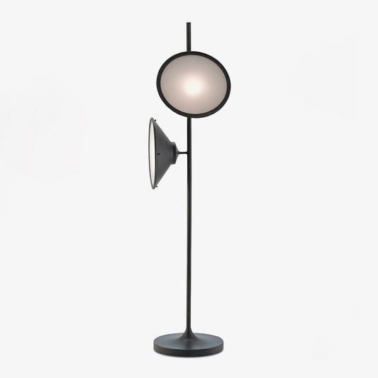 Bulat Floor Lamp | Antique Black Metal & Frosted Glass | 152cm Height
