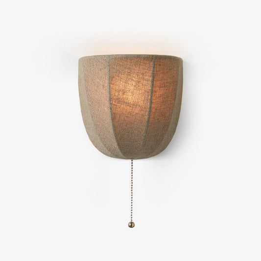 Sienna Linen Wall Sconce | Gold Iron Frame | Rustic Indoor Lighting