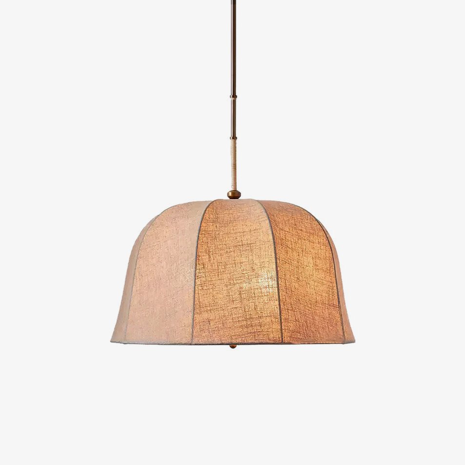 Sienna Pendant Lamp | Handcrafted Iron & Linen | Gold Finish