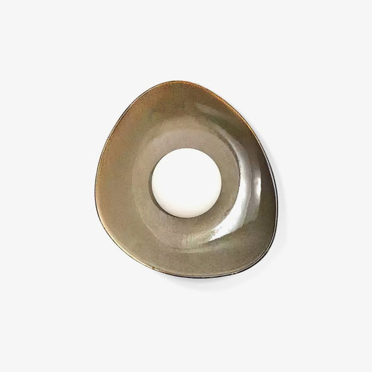 Pebble Tray Wall Lamp | Ceramic & Glass | Taupe & White