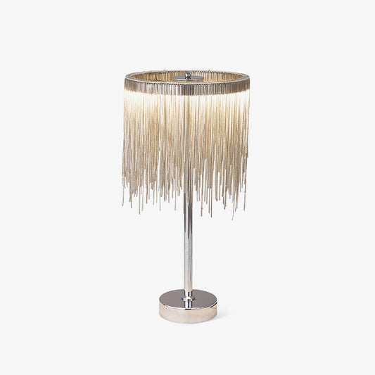 Cadena Tassel Table Lamp | Stainless Steel & Aluminum Chain | Chrome