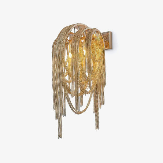 Chains Tassel Wall Lamp | Metal, Stainless Steel | Gold, Chrome