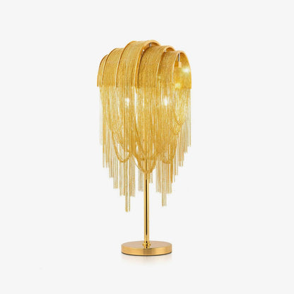 Chains Tassel Table Lamp | Metal, Stainless Steel | Gold, Chrome