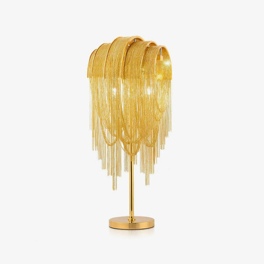 Chains Tassel Table Lamp | Metal, Stainless Steel | Gold, Chrome